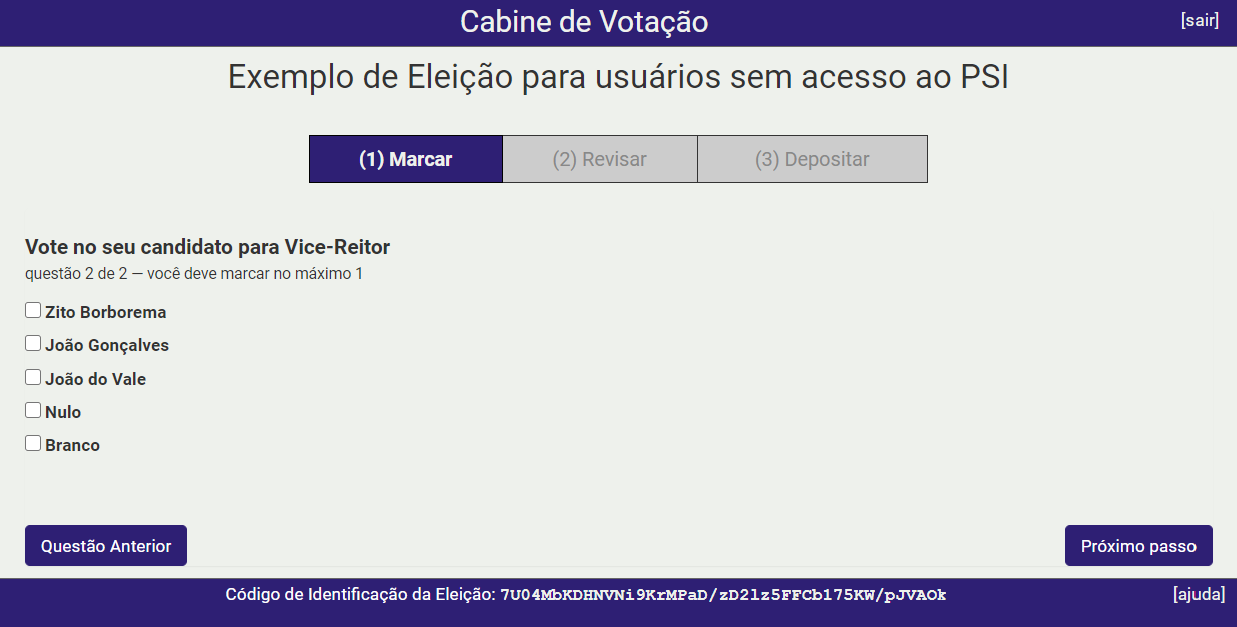 Escolha um candidato para Vice-Reitor